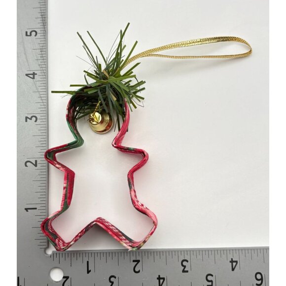 Gingerbread Cutout Christmas Tree Ornament Fabric Covered Cookie Cutter - Picture 3 of 8